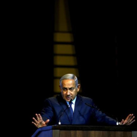 Benjamin Netanyahu, en una reunión con los medios cristianos de Israel. / Reuters