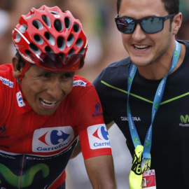 Nairo Quitana, durante una etapa de la Vuelta. EFE/Javier Lizon