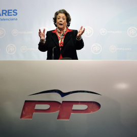La senadora y exalcaldesa de Valencia, Rita barberá, en una rueda de prensa del PP valenciano. EFE