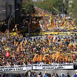 Aspecto de la manifestación en Barcelona. | (ALBERT GEA | REUTERS)