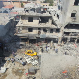 Estado de un barrio de la ciudad de Idlib tras un bombardeo reciente. - REUTERS