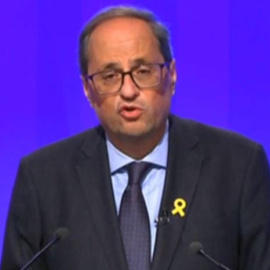 Quim Torra durante su declaración institucional en TV3 (EP)