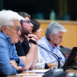 Chato Galante y Miguel Urbán en la rueda de prensa de presentación de las jornadas de la Memoria Histórica./ IRENE LINGUA (DISOPRESS)
