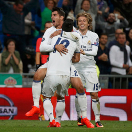Morata celebra su gol al Sporting. REUTERS/Juan Medina