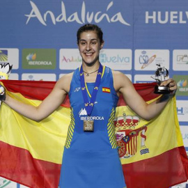 Carolina Marín hace historia con su cuarto título europeo en su tierra. EFE/Jose Manuel Vidal.