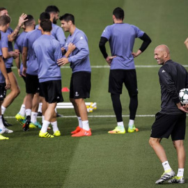 Une entrenamiento reciente del Real Madrid. /EFE