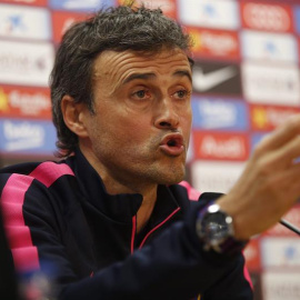 Luis Enrique durante la rueda de prensa de este miércoles. /EFE
