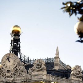 Detalle de la fachada del Banco de España. E.P.