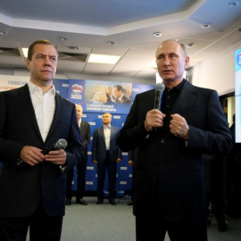 El presidente ruso Vladimir Putin valorando los resultados obtenidos por su partido, Rusia Unida/REUTERS