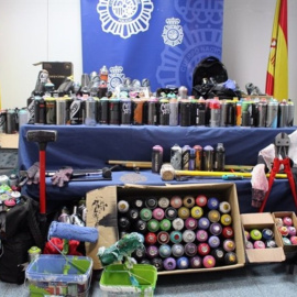 Detenidos siete grafiteros por ataques en el metro de Madrid. Policía Nacional