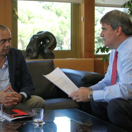 Miguel Cardenal y José Luis Sáez esta mañana en la sede del CSD.