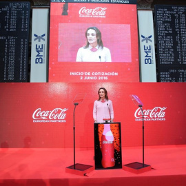 Sol Daurella, la presidenta de Coca-Cola European Partners, en la salida a bolsa. E.P.