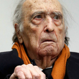 Rafael Sánchez Ferlosio durante el homenaje que recibió en Madrid por su 90 cumpleaños.-EFE