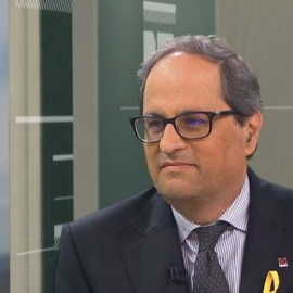 Joaquim Torra durant la seva primera entrevista, a TV3,  després de ser designat com a candidat a la Presidència de la Generalitat / Televisió de Catalunya