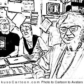 Gloria Cavanna, junto a dos compañeras de la asociación de vecinos Valle-Inclán del barrio de Prosperidad. / HENRIQUE MARIÑO