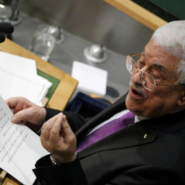 El presidente palestino Mahmoud Abbas, durante su intervención ante la Asamblea General de la ONU. REUTERS/Carlo Allegri