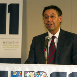 El presidente del F. C. Barcelona, Josep María Bartomeu, la semana pasada en Nueva York. /EFE