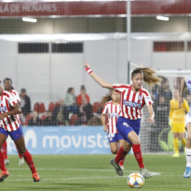 Partido de fútbol entre el Atlético de Madrid y el Manchester City. ATLETICO DE MADRID