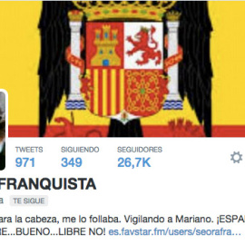 Perfil de la 'Señora Franquista' en Twitter.