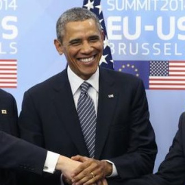El expresidente de la CE, Jose Manuel Durao Barroso, junto al presidente estadounidense, Barack Obama. REUTERS