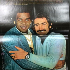 Pirri y Pereira en una imagen de 1976 antes de un derbi, posan para la revista 'Don Balón'.