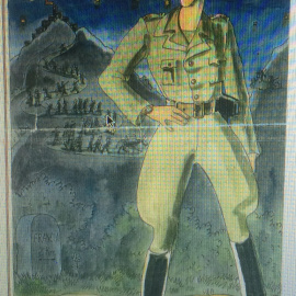  De izq a dcha: Comandante Royo, Robert, desconocido, Cte. Mateo (sentado). Foto de autor anónimo cedida por Virginie Cluzel.