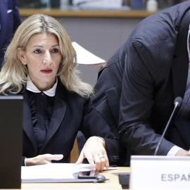 Yolanda Díaz, hace unos días en Bruselas. EFE/EPA/OLIVIER HOSLET