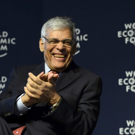 El secretario general de la Organización de Países Exportadores de Petróleo (OPEP), Abdalá bin Al Badri, participa en la primera jornada de la reunión anual del Foro Económico Mundial de Davos (Suiza). EFE/Laurent Gilleron