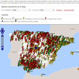 Mapa de fosas del Ministerio de Justicia
