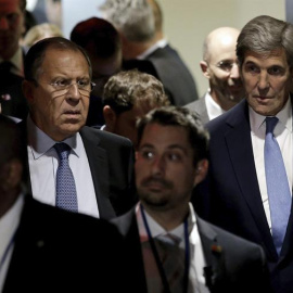 El secretario de Estado de Estados Unidos, John Kerry, y su homólogo ruso, Serguéi Lavrov, en una fotografía del pasado 22 de septiembre. - EFE