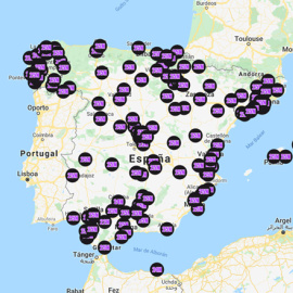La geografía española se llena de convocatorias por el Día Internacional Contra la Violencia Machista. / Maps