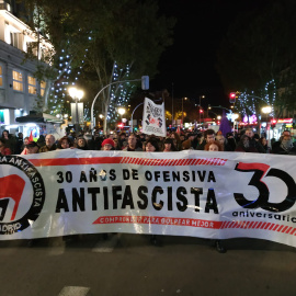 Manifestación antifascista en Madrid