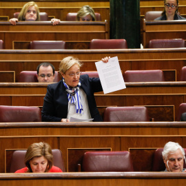 La diputada socialista Ángeles Álvarez, interviene desde su escaño en el Pleno del Congreso. EFE