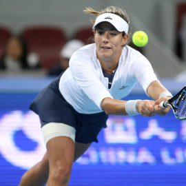 Muguruza durante las semifinales del Abierto de China. EFE