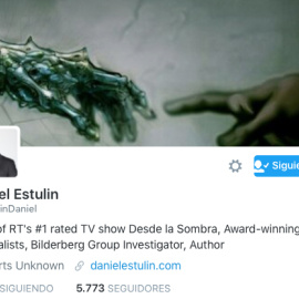 Perfil de la cuenta de Twitter de Daniel Estullin.