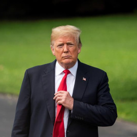 23/05/2018.- El presidente de los Estados Unidos, Donald J. Trump, habla con los medios de comunicación en la Casa Blanca, en Washington, Estados Unidos, hoy, 23 de mayo de 2018. Trump respondió a las preguntas de la prensa antes de su encu