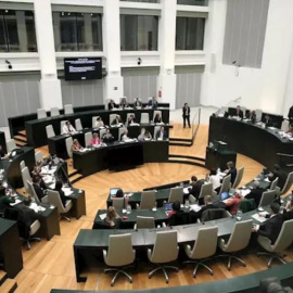 Sala del Pleno del Ayuntamiento de Madrid, durante una sesión./ EUROPA PRESS