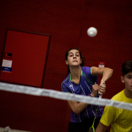Carolina Marín, durante su entrenamiento en el CAR de Madrid. REPORTAJE FOTOGRÁFICO: JAIRO VARGAS