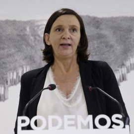 La secretaria de Análisis y Programa de Podemos, Carolina Bescansa, en rueda de prensa tras la reunión del Consejo Ciudadano del partido. EFE/Fernando Alvarado