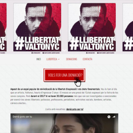 Ni un pas enrere, un espacio de apoyo a Valtonyc que permite donaciones económicas.