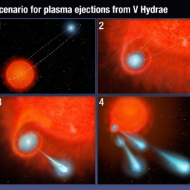 El Hubble detecta un 'cañón de fuego' en una estrella moribunda. /NASA