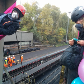 Imagen de la acción realizada en noviembre de 2017 en la central eléctrica de Weisweiler. WE SHUT DOWN