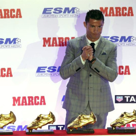 Cristiano Ronaldo, con sus cuatro Botas de Oro.