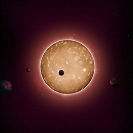 Recreación de Kepler-444 y los cinco planetas que lo orbitan. TIAGO CAMPANTE / PETER DEVINE