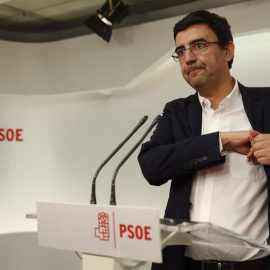 Mario Jiménez, este lunes en la sede del PSOE. EFE/Chema Moya