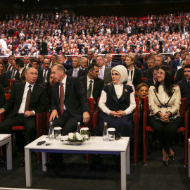 El presidente ruso, Vladimir Putin, con sus homólogos de Venezuela, Nicolás Maduro, y de Turquía, Recep Tayyip Erdogan, en el marco de la 23 edición del Congreso Mundial de la Energía en Estambul (Turquía).REUTERS