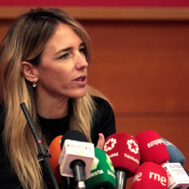 La portavoz del PP en el Congreso, Cayetana Álvarez de Toledo, durante una conferencia pronunciada en la Universidad Carlos III de Madrid este miércoles. EFE/Víctor Lerena