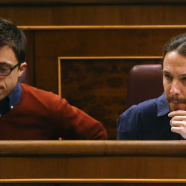 Íñigo Errejón y Pablo Iglesias, juntos en una sesión en el Congreso. / REUTERS