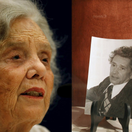 12/12/2019.- La premio Cervantes 2013, Elena Poniatowska (i), y al escritor mexicano Juan José Arreola (d). EFE/ Archivo