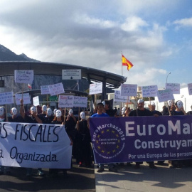 Imagen de la columna que partió de Gibraltar el pasado 1 de octubre. / EUROMARCHAS